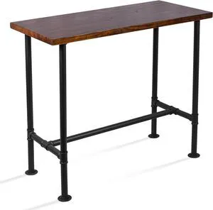 DIY Industrial Design Pipe Dining Table Casual Pub BAR Laptop Table Modern Studio Wood and Metal Rectangular Dining Table homeoffice Desk Breakfast high bar Table Brown Desktop 47.3" × 23.6" DIY Industrial Design Pipe Dining Table Casual Pub BAR Laptop Table Modern Studio Wood and Metal Rectangular Dining Table homeoffice Desk Breakfast high bar Table Brown Desktop 47.3" × 23.6"