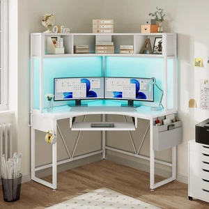 SEDETA 39" Spacious Corner Desk with Hutch, Storage for Small Space, White SEDETA 39" Spacious Corner Desk with Hutch, Storage for Small Space, White