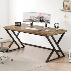 LVB 55 Inch Modern Computer Office Desk Metal Wood Writing Desks Rustic Oak LVB 55 Inch Modern Computer Office Desk Metal Wood Writing Desks Rustic Oak