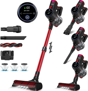 V8 Cordless Vacuum Cleaner, Powerful Suction Stick Vacuum, 55Mins Runtime, Wireless Lightweight Handheld Vacuum Cleaner for Home, Hardwood Floor, Carpet, Car, Pet Hair Cleaning (Red) V8 Cordless Vacuum Cleaner, Powerful Suction Stick Vacuum, 55Mins Runtime, Wireless Lightweight Handheld Vacuum Cleaner for Home, Hardwood Floor, Carpet, Car, Pet Hair Cleaning (Red)