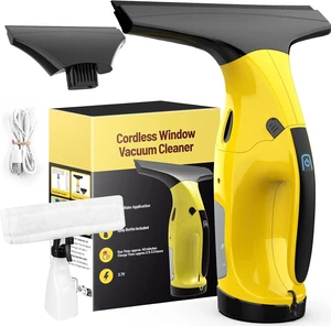 Kiato Window Vacuum Squeegee Cordless, Electric Window Vacuum Cleaner with 2 X Squeegee (11+ 6.7), Rechargeable Window Vac for Windows, Tiles, Mirrors, Showers, Glass, 2200mA, WC09 Kiato Window Vacuum Squeegee Cordless, Electric Window Vacuum Cleaner with 2 X Squeegee (11+ 6.7), Rechargeable Window Vac for Windows, Tiles, Mirrors, Showers, Glass, 2200mA, WC09