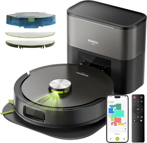MONSGA Robot Vacuum and Mop, 90 Days Self-Emptying with 8000Pa Suction MONSGA Robot Vacuum and Mop, 90 Days Self-Emptying with 8000Pa Suction