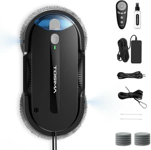 Tosima X1 Window Cleaning Robot Dual-Nozzle Ultrasonic Water Atomization, 85ml Visible Water Tank, Automatic Window Cleaner for Large & Small Windows Tosima X1 Window Cleaning Robot Dual-Nozzle Ultrasonic Water Atomization, 85ml Visible Water Tank, Automatic Window Cleaner for Large & Small Windows