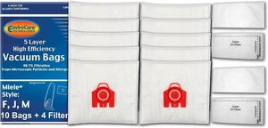 EnviroCare Replacement Vacuum Cleaner Bags Designed to fit Miele Canisters Style F J M 10 Bags with 4 Filters EnviroCare Replacement Vacuum Cleaner Bags Designed to fit Miele Canisters Style F J M 10 Bags with 4 Filters