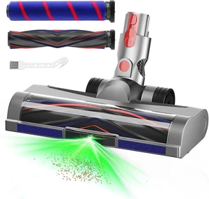 LED Green Light Vacuum Head Replacement for Dy-son V7 V8 V10 V11 V15 Cordless Vacuum Cleaner, Quick Release Head Attachments with 2 Pack Anti-Tangle & Soft Motorhead Roller Brushes LED Green Light Vacuum Head Replacement for Dy-son V7 V8 V10 V11 V15 Cordless Vacuum Cleaner, Quick Release Head Attachments with 2 Pack Anti-Tangle & Soft Motorhead Roller Brushes