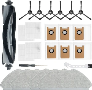 23 Pack Replacement Accessories Parts for AIRROBO T20+/T25+/T30+/T25+C Robot Vacuum kit, 1 Main Roller Brush 4 Mop Pads 4 Hepa Filters 6 Side Brushes 6 Dust Bags 1 Clean Tool 1 Screwdriver 23 Pack Replacement Accessories Parts for AIRROBO T20+/T25+/T30+/T25+C Robot Vacuum kit, 1 Main Roller Brush 4 Mop Pads 4 Hepa Filters 6 Side Brushes 6 Dust Bags 1 Clean Tool 1 Screwdriver