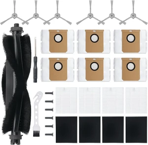 19Pack Replacement Parts Accessories for Eufy L60/L60 Hybrid/L60/L50 Series Robot Vacuums Kit, 1 Main Roller Brush, 4 Hepa Filters, 6 Side Brushes, 6 Dust Bags, 1 Screwdriver, 1 Clean Tool 19Pack Replacement Parts Accessories for Eufy L60/L60 Hybrid/L60/L50 Series Robot Vacuums Kit, 1 Main Roller Brush, 4 Hepa Filters, 6 Side Brushes, 6 Dust Bags, 1 Screwdriver, 1 Clean Tool