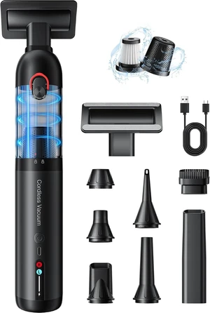 Cordless Car Vacuum XJ02, 21KPa Portable Handheld Car Vacuum Cleaner, Pre-Filter & HEPA Filter System, 7800mAh Battery, Mini Vacuum with Multi Nozzles for Car, Home, Office, Pet Hair Cleaning Cordless Car Vacuum XJ02, 21KPa Portable Handheld Car Vacuum Cleaner, Pre-Filter & HEPA Filter System, 7800mAh Battery, Mini Vacuum with Multi Nozzles for Car, Home, Office, Pet Hair Cleaning