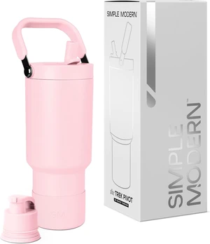 Simple Modern Tumbler with Handle, Water Jug | 30oz | Pink Simple Modern Tumbler with Handle, Water Jug | 30oz | Pink