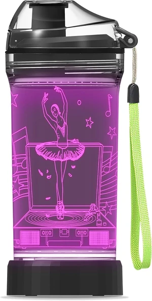 YuanDian Light Up Kids Water Bottle with 3D LED Light- 14 OZ Tritan BPA Free Eco-Friendly - 7 Color Light Cool Drinking Cups Gift for School Kids Girl Child (Ballet) YuanDian Light Up Kids Water Bottle with 3D LED Light- 14 OZ Tritan BPA Free Eco-Friendly - 7 Color Light Cool Drinking Cups Gift for School Kids Girl Child (Ballet)