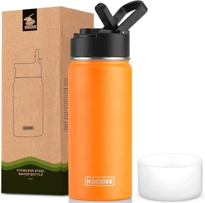 koodee Water Bottle with Straw-16 oz Stainless Steel Double Wall Vacuum Insulated Water Flask Metal Sports Water Bottle for School (Mango Yellow) koodee Water Bottle with Straw-16 oz Stainless Steel Double Wall Vacuum Insulated Water Flask Metal Sports Water Bottle for School (Mango Yellow)