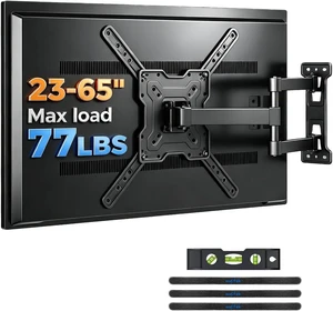 Suptek TV Wall Mount Full Motion for 23-43-55-65 Inch TV Up to 77lbs Suptek TV Wall Mount Full Motion for 23-43-55-65 Inch TV Up to 77lbs