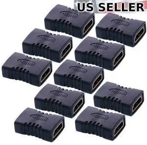 10 x HDMI Female To Female Extender Adapter Coupler Connector Fit HDTV 1080P LOT 10 x HDMI Female To Female Extender Adapter Coupler Connector Fit HDTV 1080P LOT