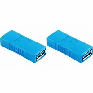 2-PACK USB 3.0 Type A Female to Female Adapter Coupler Gender Changer Connector 2-PACK USB 3.0 Type A Female to Female Adapter Coupler Gender Changer Connector