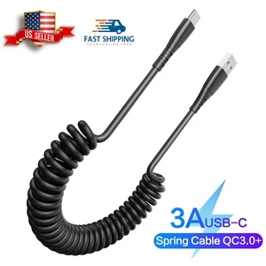 66W Spring Coiled Fast Charge Cable for Samsung Galaxy S23/LG-Car Charger Cord 66W Spring Coiled Fast Charge Cable for Samsung Galaxy S23/LG-Car Charger Cord