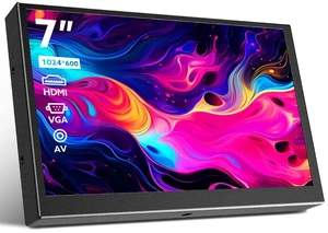 7" Portable Video Monitor HDMI USB 1024x600 with Speaker for Raspberry Pi 7" Portable Video Monitor HDMI USB 1024x600 with Speaker for Raspberry Pi