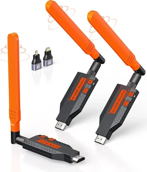 Wireless HDMI Transmitter and 2 Receivers 450FT HDMI Wireless Extender TV/PC Wireless HDMI Transmitter and 2 Receivers 450FT HDMI Wireless Extender TV/PC