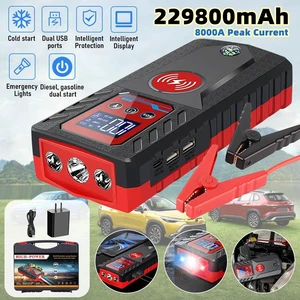 8000A Car Jump Starter Booster Jumper Pack Power Bank For 6.0L Gas&5.0L Die 8000A Car Jump Starter Booster Jumper Pack Power Bank For 6.0L Gas&5.0L Die