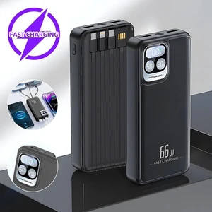 66W Portable Power Bank 40000mAh Fast Charging Battery with 4 Built in Cables 66W Portable Power Bank 40000mAh Fast Charging Battery with 4 Built in Cables