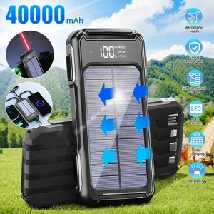 Universal 40000mAh Solar Power Bank Fast Charger Battery For Cell Phone +4 Cable Universal 40000mAh Solar Power Bank Fast Charger Battery For Cell Phone +4 Cable