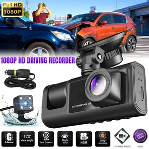 HD 1080P 3 Lens Car Dash Cam Video Recorder With G-sensor Front & Rear Camera HD 1080P 3 Lens Car Dash Cam Video Recorder With G-sensor Front & Rear Camera