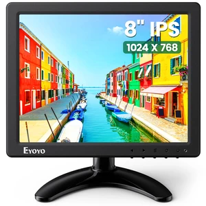 Eyoyo 8" Monitor VGA 1024x768 HDMI AV BNC w/ Speakers for PC CCTV RasPi Camera Eyoyo 8" Monitor VGA 1024x768 HDMI AV BNC w/ Speakers for PC CCTV RasPi Camera