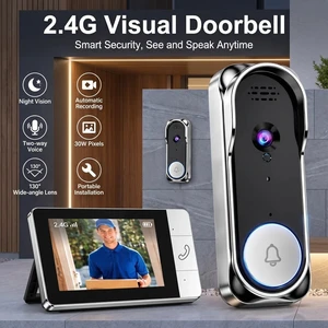 2.4G Smart Video Doorbell Camera Night Vision 2-Way Audio Door Bell Wireless 2.4G Smart Video Doorbell Camera Night Vision 2-Way Audio Door Bell Wireless