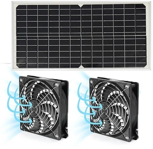 20W Solar Powered Dual Fan Solar Exhaust Fan Outdoor Ventilator Fan for RV Shed 20W Solar Powered Dual Fan Solar Exhaust Fan Outdoor Ventilator Fan for RV Shed