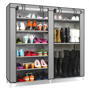 27 Pairs Double Row Shoe Boot Closet Rack Shelf Storage Organizer Cabinet Gray 27 Pairs Double Row Shoe Boot Closet Rack Shelf Storage Organizer Cabinet Gray