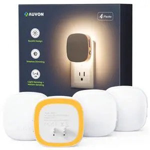Plug-in LED Backlit Night Light 4 Packs, Motion & Dusk to Dawn Sensor | 1600K Amber Nightlight with 1-50lm Dimmable Brightness for Bedroom, Bathroom, Hallway, Kitchen, Garage, Nursery Plug-in LED Backlit Night Light 4 Packs, Motion & Dusk to Dawn Sensor | 1600K Amber Nightlight with 1-50lm Dimmable Brightness for Bedroom, Bathroom, Hallway, Kitchen, Garage, Nursery