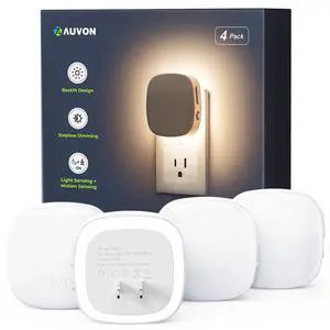 Plug-in LED Backlit Night Light 4 Packs, Motion & Dusk to Dawn Sensor | 6000K Cool White Nightlight with 1-50lm Dimmable Brightness for Bedroom, Bathroom, Hallway, Kitchen, Garage, Nursery Plug-in LED Backlit Night Light 4 Packs, Motion & Dusk to Dawn Sensor | 6000K Cool White Nightlight with 1-50lm Dimmable Brightness for Bedroom, Bathroom, Hallway, Kitchen, Garage, Nursery