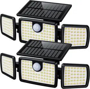 Solar Flood Lights Outdoor, 2500LM Motion Sensor Security Lights with 270° Wide Angle, IP65 Waterproof, 3 Heads Solar Outdoor Lights for Patio, Yard, House, Garage (Non-Remote, 2 Pack) Solar Flood Lights Outdoor, 2500LM Motion Sensor Security Lights with 270° Wide Angle, IP65 Waterproof, 3 Heads Solar Outdoor Lights for Patio, Yard, House, Garage (Non-Remote, 2 Pack)