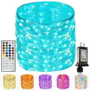66FT 200 LED RGB Color Changing Fairy Lights with Remote for Outdoor Indoor | 128+ Modes, Brightness and Speed Adjustable, Timer, Waterproof String Lights for Bedroom Garden Halloween Christmas Decor 66FT 200 LED RGB Color Changing Fairy Lights with Remote for Outdoor Indoor | 128+ Modes, Brightness and Speed Adjustable, Timer, Waterproof String Lights for Bedroom Garden Halloween Christmas Decor