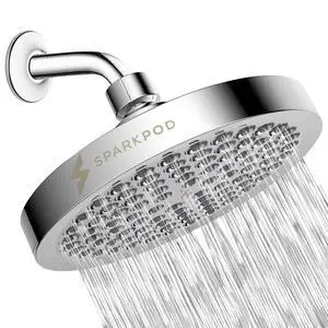 Rain Shower Head, 6 Inch Round, Luxury Polished Chrome Finish | High Pressure Shower Heads, 90 Nozzles, Adjustable Showerhead, No Tools Needed, Universal Connection Rain Shower Head, 6 Inch Round, Luxury Polished Chrome Finish | High Pressure Shower Heads, 90 Nozzles, Adjustable Showerhead, No Tools Needed, Universal Connection