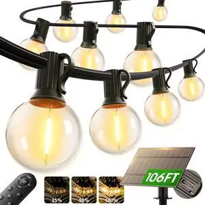100FT 54LED Solar String Lights Outdoor Waterproof with Remote, USB | Shatterproof Outdoor Lights, 5000mAh Battery, Dimmable Timer Modes, Solar Powered Patio Lights for Backyard, Garden, Camping 100FT 54LED Solar String Lights Outdoor Waterproof with Remote, USB | Shatterproof Outdoor Lights, 5000mAh Battery, Dimmable Timer Modes, Solar Powered Patio Lights for Backyard, Garden, Camping