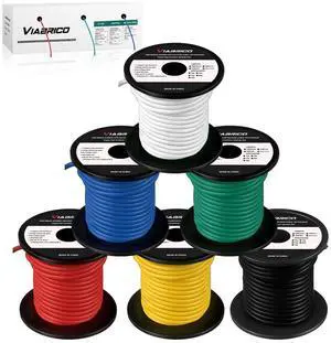 14 Gauge Wire - 600FT, 100ft Spool, 6 Colors, Copper Clad Aluminium, Low Voltage, Hookup Wire Kit for Breadboard/Automotive/DIY/Battery 14 Gauge Wire - 600FT, 100ft Spool, 6 Colors, Copper Clad Aluminium, Low Voltage, Hookup Wire Kit for Breadboard/Automotive/DIY/Battery