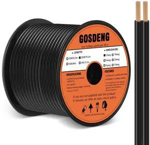 12/2 Low Voltage Landscape Wire 250FT Outdoor Landscape Lighting Cable 12 Gauge 2 Conductors Low Voltage Wire for Landscaping Lights,Copper Clad Aluminum Direct Burial 12/2 Low Voltage Landscape Wire 250FT Outdoor Landscape Lighting Cable 12 Gauge 2 Conductors Low Voltage Wire for Landscaping Lights,Copper Clad Aluminum Direct Burial