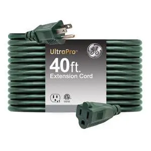 Outdoor Extension Cord, 40 Ft, Grounded Heavy Duty Extension Cord, 16AWG | 3 Prong Outdoor, Extension Cord, ETL Listed, Green, 81601 Outdoor Extension Cord, 40 Ft, Grounded Heavy Duty Extension Cord, 16AWG | 3 Prong Outdoor, Extension Cord, ETL Listed, Green, 81601