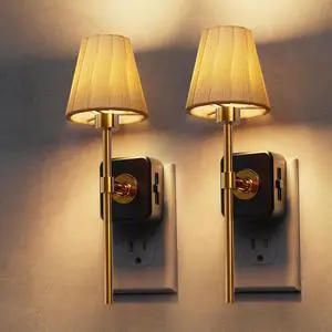 Night Lights Plug into Wall, Pleated Fabric Cover Night Light Night Lights Plug into Wall, Pleated Fabric Cover Night Light
