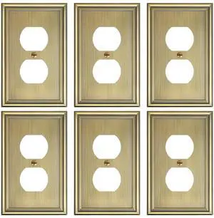 6-Pack Zinc Alloy Single Duplex Outlet Cover Plate, Solid Receptacle Cover | Decorative Switch Plates and Outlet Covers, Wall Plates for Electrical Outlets, Corrosion Resistant, Antique Brass 6-Pack Zinc Alloy Single Duplex Outlet Cover Plate, Solid Receptacle Cover | Decorative Switch Plates and Outlet Covers, Wall Plates for Electrical Outlets, Corrosion Resistant, Antique Brass