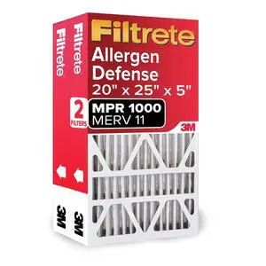 20x25x5 Air Filter MERV 11, MPR 1000 Micro Allergen Defense 2-Pack, Fits Lennox, AC Furnace HVAC Filters for Home, Pleated Electrostatic (Actual Size 19.63 x 24.75 x 4.31 in) 20x25x5 Air Filter MERV 11, MPR 1000 Micro Allergen Defense 2-Pack, Fits Lennox, AC Furnace HVAC Filters for Home, Pleated Electrostatic (Actual Size 19.63 x 24.75 x 4.31 in)