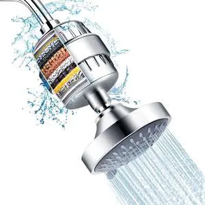 Shower Head with Shower Filter, Filtered Shower Head for Hard Water | High Pressure, Anti-clog Nozzles, 5 Spray Showerhead, 15 Stage Water Softener Filters, Remove Chlorine and Harmful Substances Shower Head with Shower Filter, Filtered Shower Head for Hard Water | High Pressure, Anti-clog Nozzles, 5 Spray Showerhead, 15 Stage Water Softener Filters, Remove Chlorine and Harmful Substances
