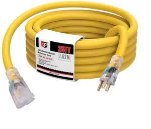 25 Ft 10/3 SJTW Lighted Outdoor Extension Cord, Yellow | 10 Gauge Heavy Duty Extension Cable, 3 Prong Grounded Plug, Safety, ETL Listed 25 Ft 10/3 SJTW Lighted Outdoor Extension Cord, Yellow | 10 Gauge Heavy Duty Extension Cable, 3 Prong Grounded Plug, Safety, ETL Listed
