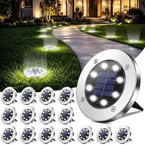 4.6inch Solar Ground Lights 16Packs, Garden Solar Outdoor Waterproof Pathway Bright In-Ground Landscape Lights for Patio, Lawn, Yard, Driveway, Step and Walkway(White Light) 4.6inch Solar Ground Lights 16Packs, Garden Solar Outdoor Waterproof Pathway Bright In-Ground Landscape Lights for Patio, Lawn, Yard, Driveway, Step and Walkway(White Light)