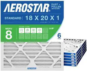 Air Filter 18x20x1 MERV 8 AC Filter, HVAC, Furnace Filter, 6 Pack | ACTUAL SIZE (17.50 x 19.50 x 0.75) AC Filter, HVAC, Furnace Filter Captures Dust, Lint & Pollen MERV 8 (MPR 600) Air Filter 18x20x1 MERV 8 AC Filter, HVAC, Furnace Filter, 6 Pack | ACTUAL SIZE (17.50 x 19.50 x 0.75) AC Filter, HVAC, Furnace Filter Captures Dust, Lint & Pollen MERV 8 (MPR 600)