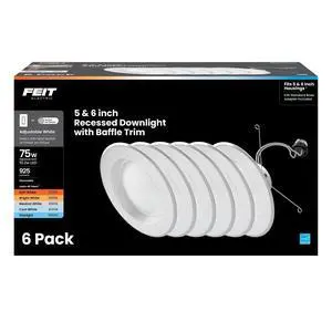5/6in LED Recessed Downlight Retrofit Kit, 75W Eq 5/6in LED Recessed Downlight Retrofit Kit, 75W Eq