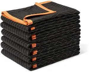 Reinforced Tear-Resistant Moving Blankets, 72" x 80", Black, 6-Pack Reinforced Tear-Resistant Moving Blankets, 72" x 80", Black, 6-Pack
