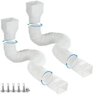 White-2pack Rain Gutter Downspout Extensions Flexible, Drain Downspout Extender,Down Spout Drain Extender, Gutter Connector Rainwater Drainage,Extendable from 21 to 68 Inches White-2pack Rain Gutter Downspout Extensions Flexible, Drain Downspout Extender,Down Spout Drain Extender, Gutter Connector Rainwater Drainage,Extendable from 21 to 68 Inches
