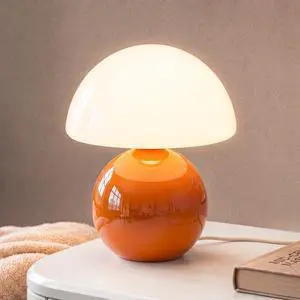 Mushroom Lamp Table Lamp for Bedroom-Small Desk Table Lamps,Orange | 8.7" Mid Century Modern Table Lamps for Living Room Bedroom Decor,Cute Ceramic Lamps for Mushroom Home Room Decor,Glass Shade Mushroom Lamp Table Lamp for Bedroom-Small Desk Table Lamps,Orange | 8.7" Mid Century Modern Table Lamps for Living Room Bedroom Decor,Cute Ceramic Lamps for Mushroom Home Room Decor,Glass Shade