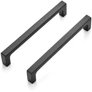 Matte Black Square & Solid Cabinet Handles,5 Inch,30 Pack | Zinc Alloy, Flat Black Finish, Screws Included,Drawer Pulls, Cabinet Hardware for Kitchen & Drawer Matte Black Square & Solid Cabinet Handles,5 Inch,30 Pack | Zinc Alloy, Flat Black Finish, Screws Included,Drawer Pulls, Cabinet Hardware for Kitchen & Drawer